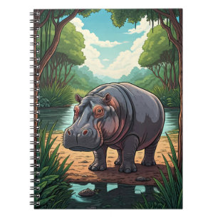 Carnet Hippopotame au bord de la rivière