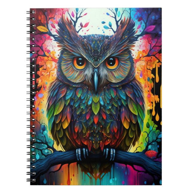 Carnet Hippy Owl, Imaginaire psychédélique (Devant)
