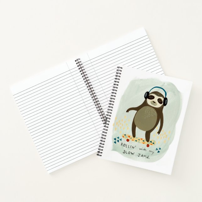 Carnet Hipster Sloth | Rollin' Avec Mes Jams Lents (Intérieur)