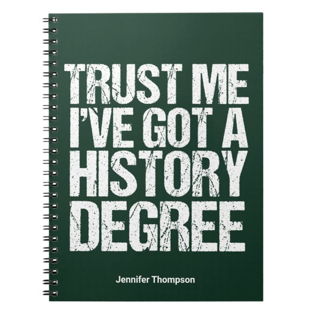 Carnet Histoire amusante Diplôme Citation Historien (Devant)