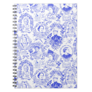 Carnet Historical Feminist Pioneers Blue Toile