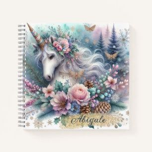 Carnet Hiver Unicorne Magique Scène 1 - Personnaliser