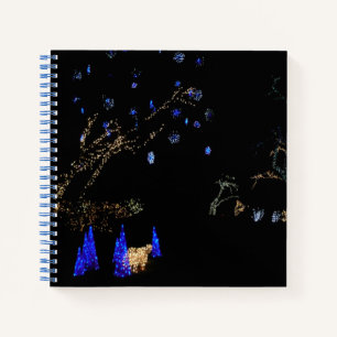 Carnet Hiver Wonderland Lumières Bleu et blanc Vacances
