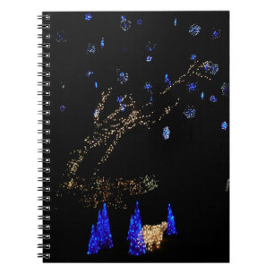Carnet Hiver Wonderland Lumières Bleu et blanc Vacances