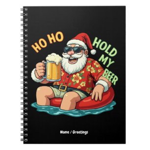 Carnet Ho Ho Tenir Ma Bière Drôle Boire Père Noël Noël