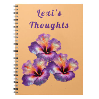 Carnet Holographique Iridescente Hibiscus Fleurs