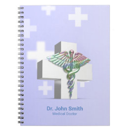 Carnet Holographique Médicale 3D Caduceus Croix blanche