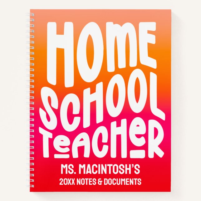 Carnet Homeschool Teacher Orange Red Ombre (Devant)