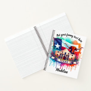Carnet Hommage vibrant au Texas avec Alamo et longhorn