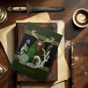 Carnet Homme aux bois celtiques verts 
