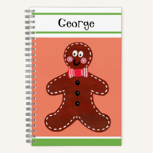 Carnet homme en pain d'épice de Noël personnalisé