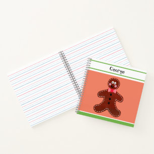 Carnet homme en pain d'épice de Noël personnalisé