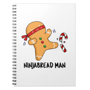 Carnet Homme en pain d'épice ninja Pun drôle