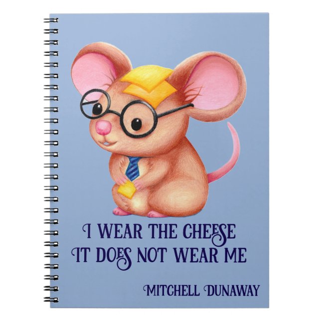 Carnet Homme Fromage Poilu Souris Cravate Lunettes Nerd (Devant)