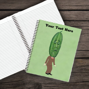 Carnet Homme Fun Pickle Tête Costume Marron Visage Surpri