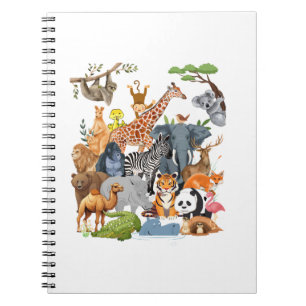 Carnet Hommes Femmes et Enfants Faune Parc Zoologique Jou