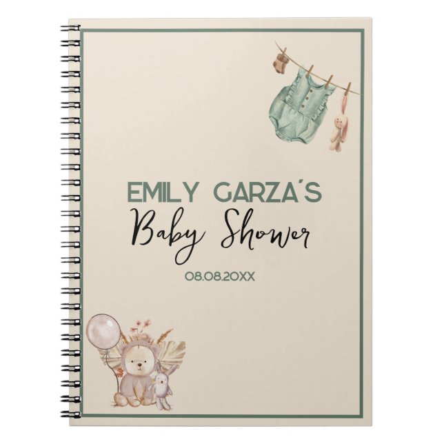 Carnet Hommes Neutres Nous pouvons Bearly Wait Baby showe (Devant)