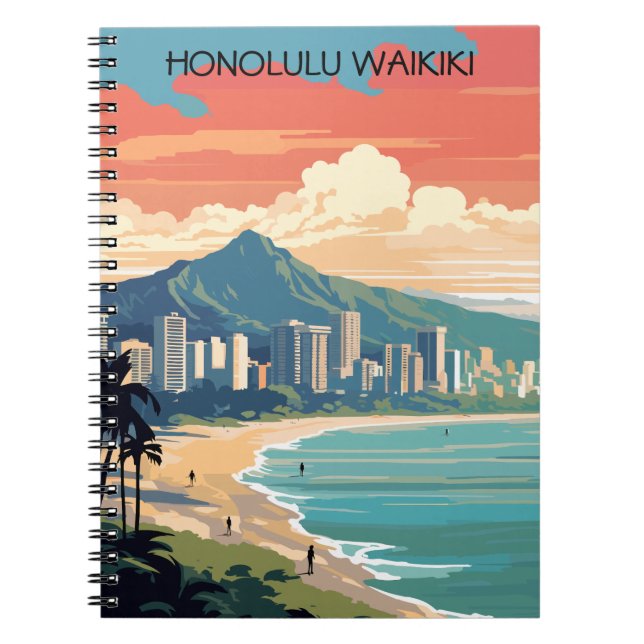 Carnet Honolulu Waikiki Beach Hawaii Panorama (Devant)