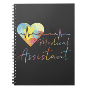 Carnet Hôpital Médicale Assistant EKG Pulse Aquarelle