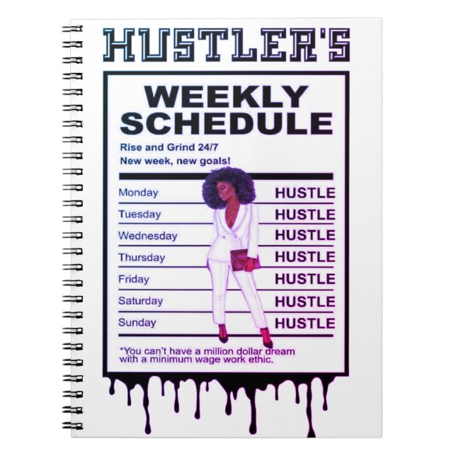 Carnet Horaire hebdomadaire de Hustler (Devant)