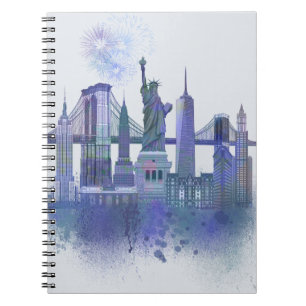 Carnet Horizon de New York - bleu d'aquarelle