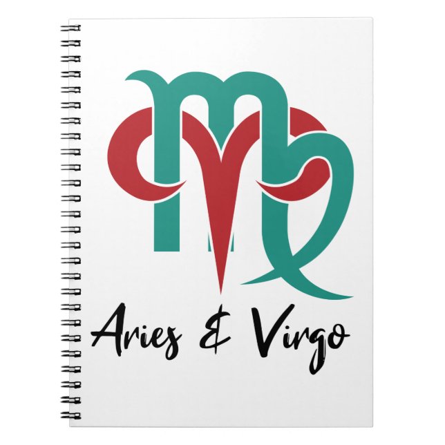 Carnet Horoscope de couple Aries et Virgo Zodiac (Devant)