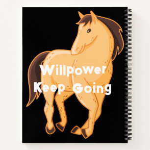 Carnet Horse Image personnalisée Willpower Continuer l'im