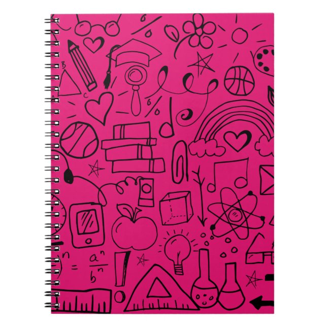Carnet Hot rose noir Doodart Rainbow Spiral (Devant)