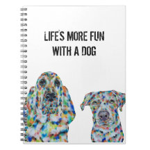 Carnet Hound Dog and Labrador 6,5 po x 8,75 po