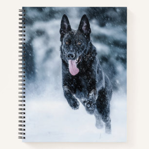 Carnet Housse de couette Black German Shepherd dans la ne