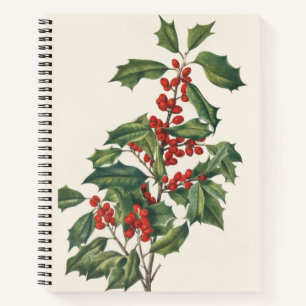 Carnet Houx de Noël Classique avec Baies Rouges Art