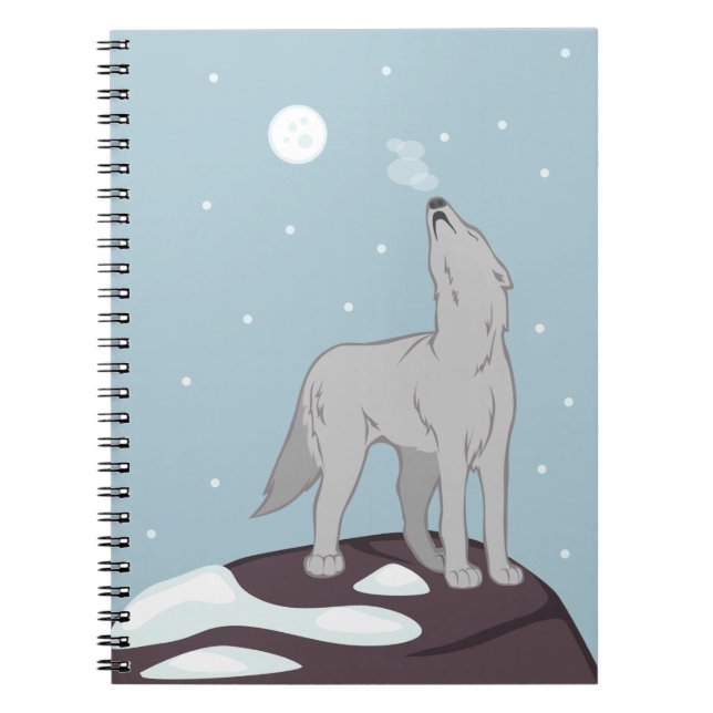 Carnet Howling Arctic Wolf (Devant)