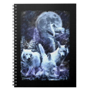 Carnet Howling Wolves Winter Forest Animals Wolf