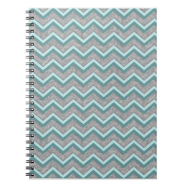 Carnet Huile d'argent et ZigZag Turquoise (Devant)