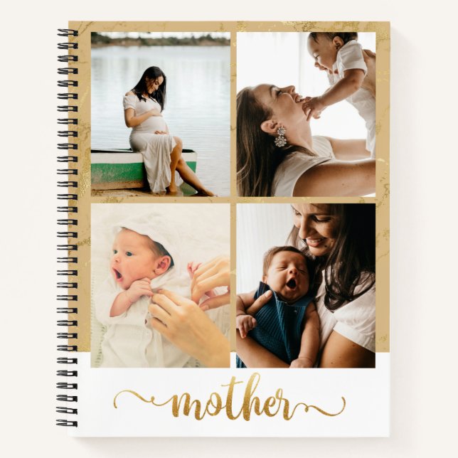 Carnet Huit Collage photo Nouvelle maman Grossesse Cadeau (Devant)