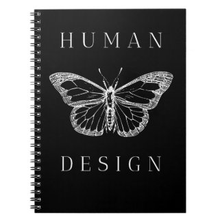 Carnet human design black with butterfly