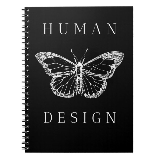 Carnet human design black with butterfly (Devant)