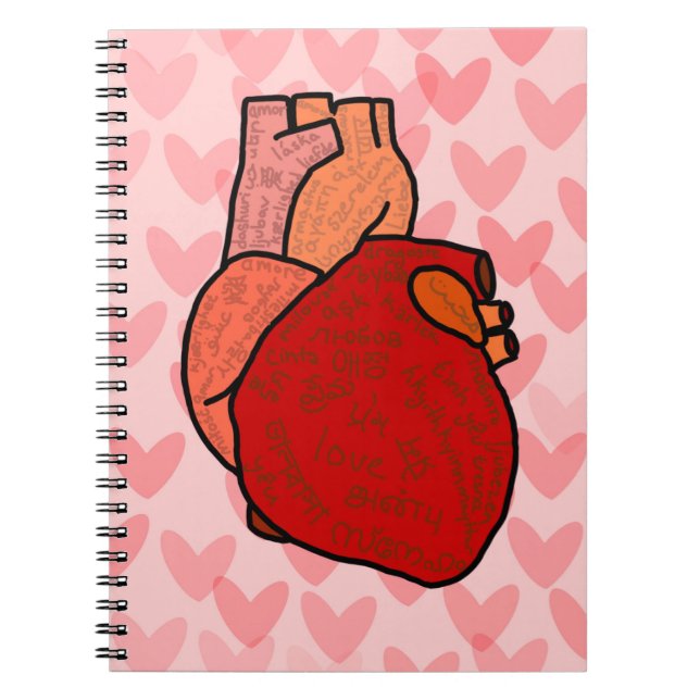 Carnet Human Heart with Love in Different Languages  (Devant)