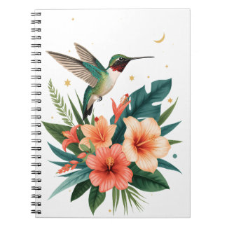 Carnet Hummingbird Bloom Tropical Botanical Notebook