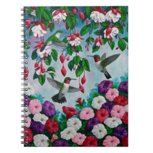 Carnet Hummingbirds à Fuchsia Flower Garden