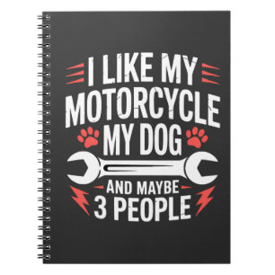 Carnet Humour de propriétaire de chien moto