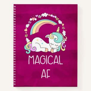 Carnet Humour - Magical AF. Unicorn, Arc en ciel et trucs