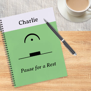 Carnet Humour Musical Pause pour se Reposer Personnalisé 