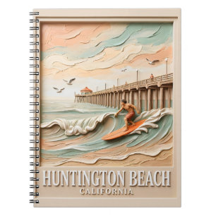 Carnet Huntington Beach Californie Texture Surfeur Surfan