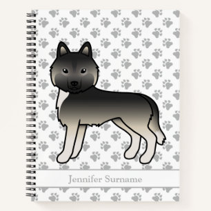 Carnet Husky sibérien agouti Dessin animé de chien & Text