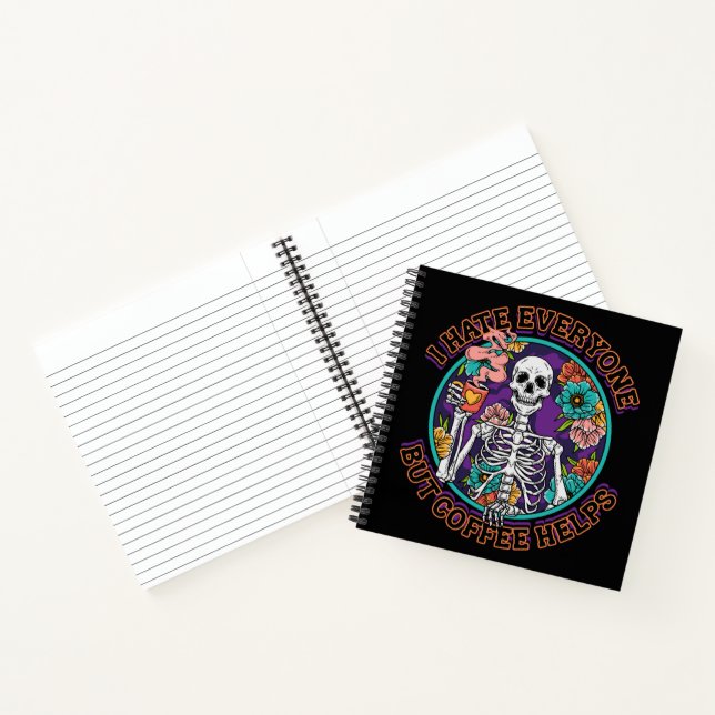 Carnet I Hate Everyone Coffee Helps Coffee Lover Gifts  (Intérieur)