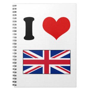 Carnet I Heart Love UK British Union Jack Flag