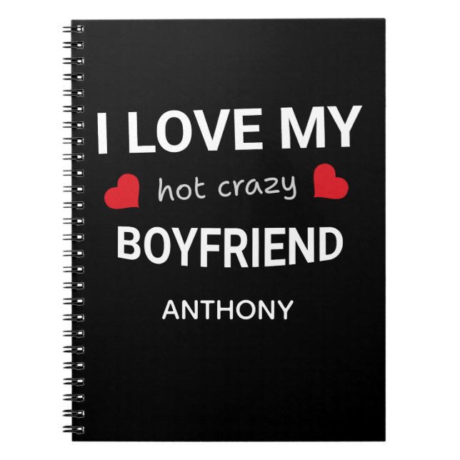 Carnet I love my boyfriend - Custom name Valentine Gift (Devant)