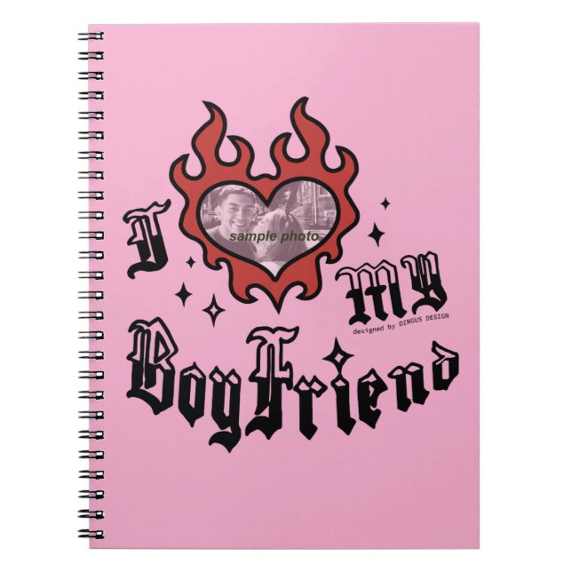 Carnet I Love My Boyfriend - Red - DingusDesign  (Devant)