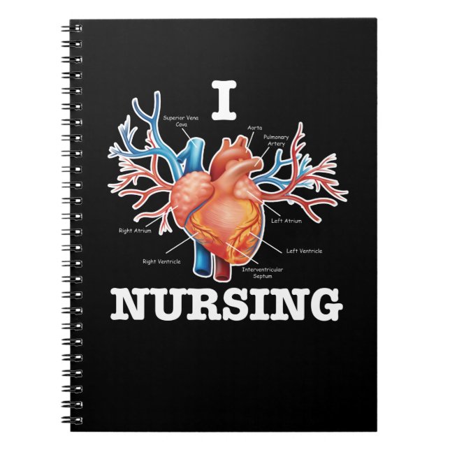 Carnet I Love Nursing Heart Anatomie Médicale (Devant)